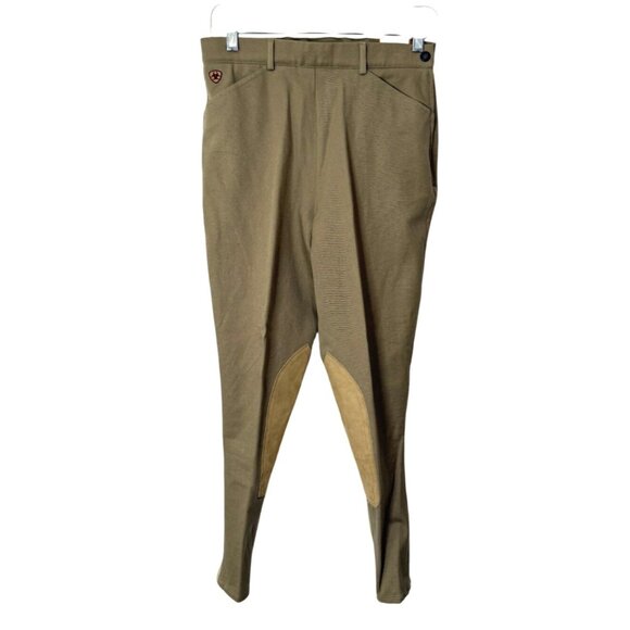 Ariat Sport Khaki Equestrian Breeches Riding Pants Knee-Patch Womens Size 30 NEW - Picture 1 of 10